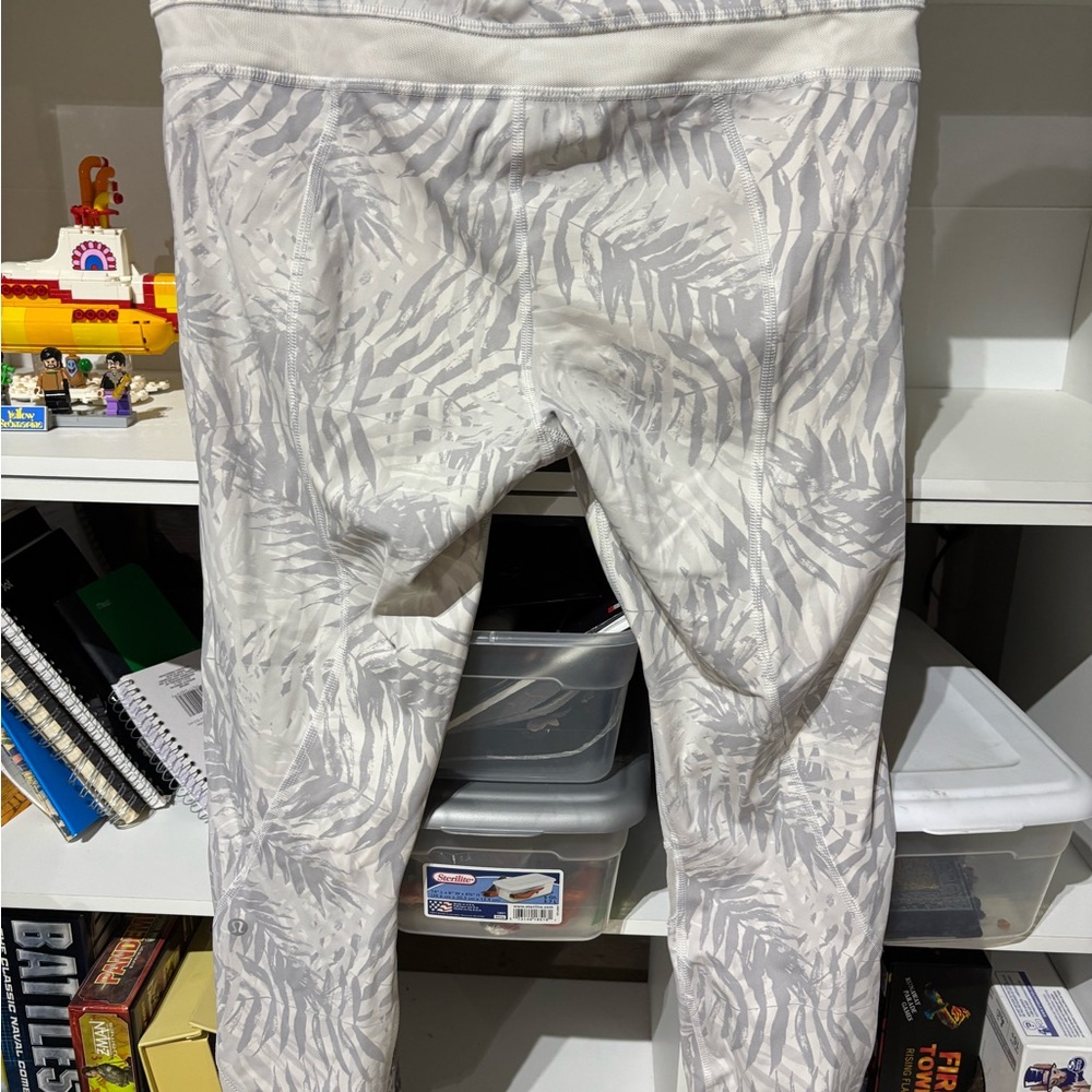 lululemon athletica Leafy Gray and Cream Leggings